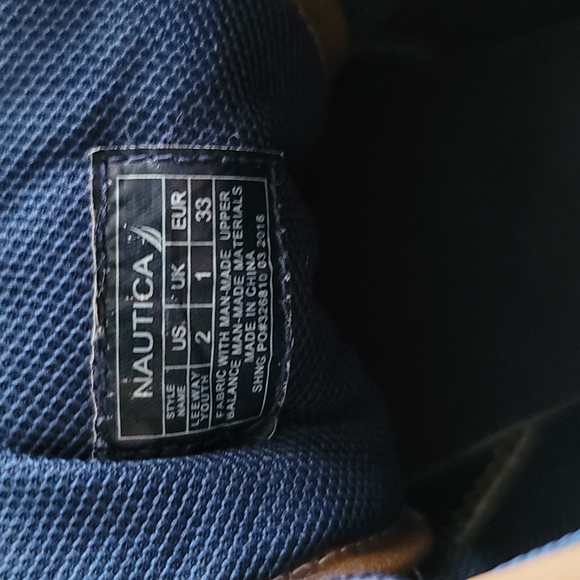 Nautica hightop sneaker, youth sz 2, brown canvas - Picture 4 of 15